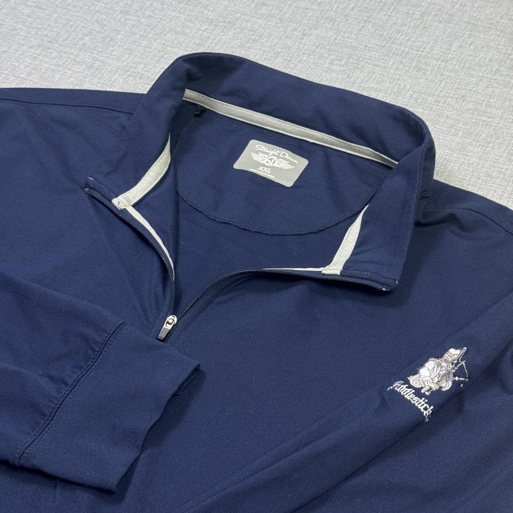 Straight Down Fiddlesticks 1/4 Zip Golf Pullover Mens 2XL Blue Mock Neck Stretch